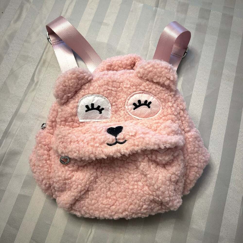 Mayoral Pink Teddy Bear Plush Backpack
